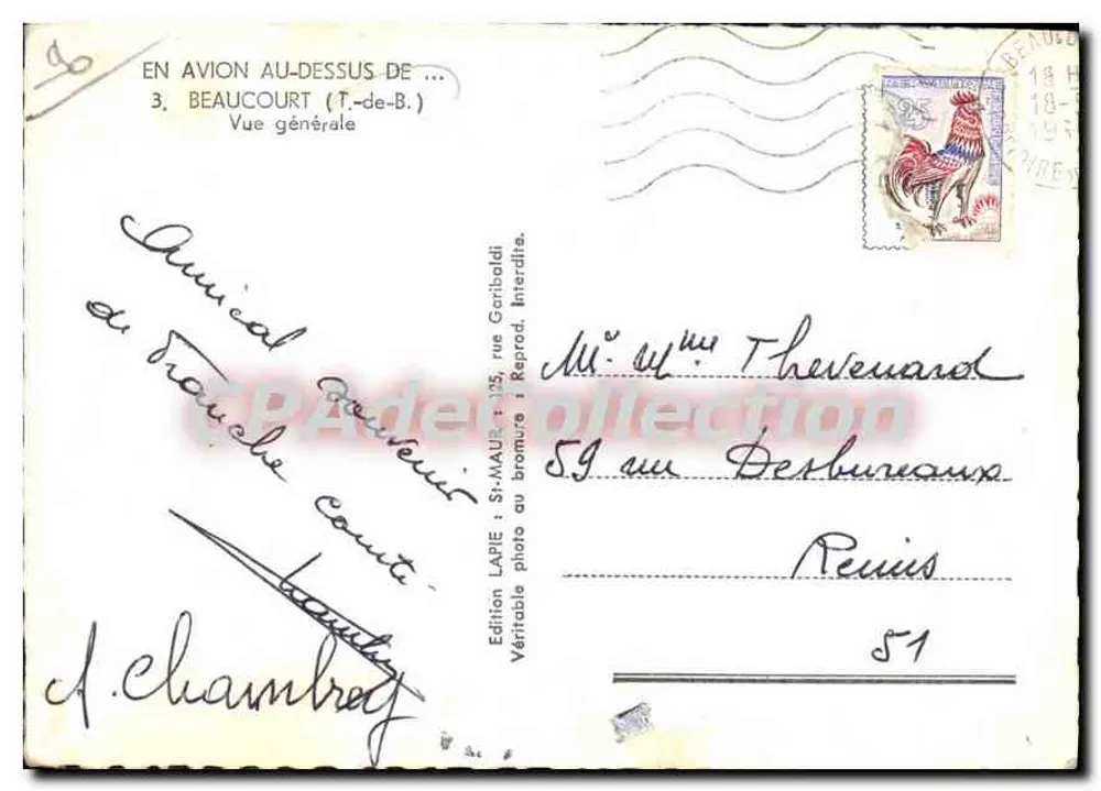 Beaucourt (T.-de-B.) — Allgemeiner Blick — Ausgabe Lapie, Garibaldi Straße - Rückseite
