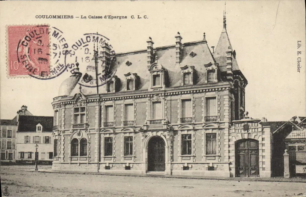 Coulommiers — La Caisse d'Epargne C.L.C. — Lib. E. Glozier - Recto