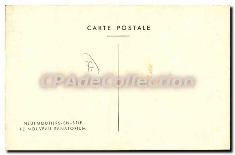 Neufmoutiers-en-Brie — Das Neue Sanatorium — Vintage Postcard/Antike Ansichtskarte - Rückseite