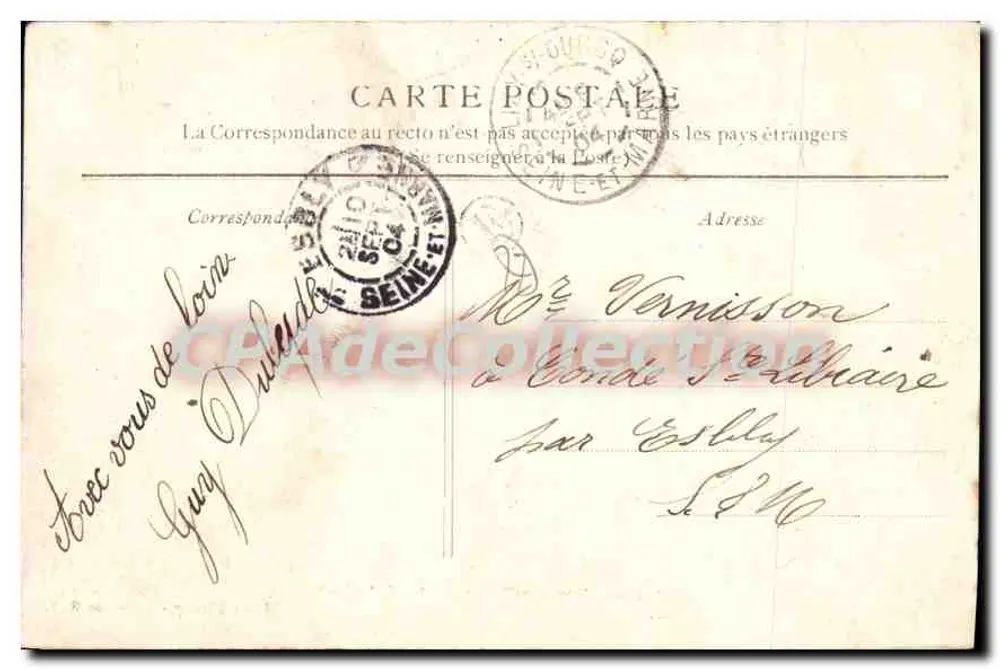 Mary-sur-Marne — O Calvário — Fototipia A. Rep. e Filiiette, em Château-Thierry - Verso