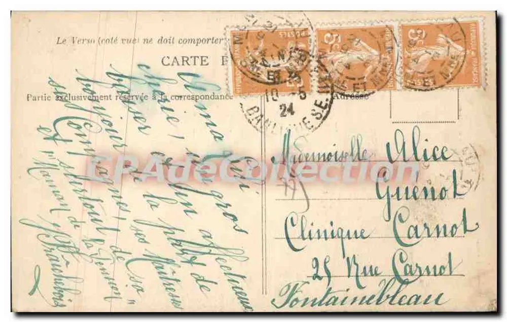 Montereau — Estátua de Napoleão I — Militis, livreiro em Montereau - Verso