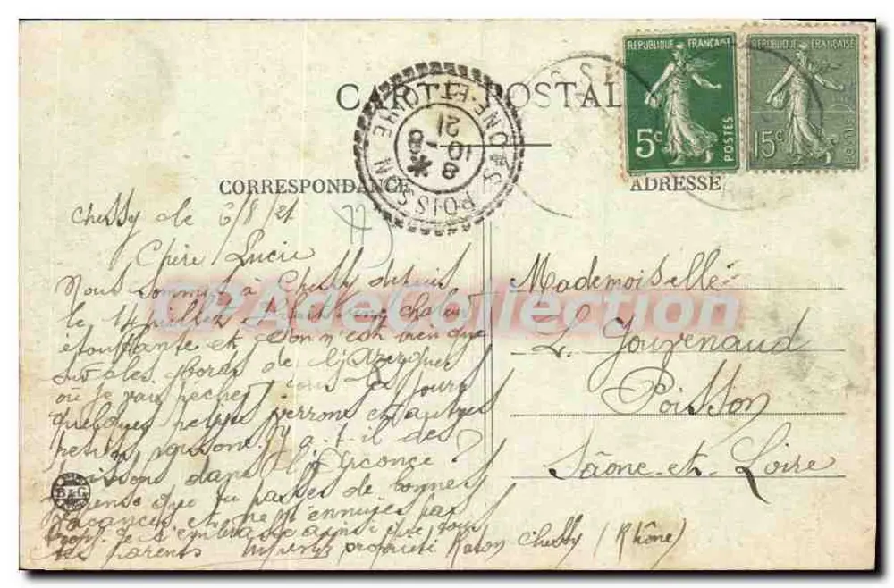 Chessy — O Ponte sobre a Azergues — Carte postale - Verso
