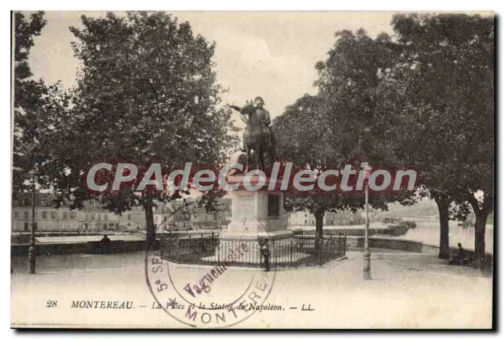 Montereau — Der Platz und die Statue Napoleons — LL. — Vagnemont - Vorderseite