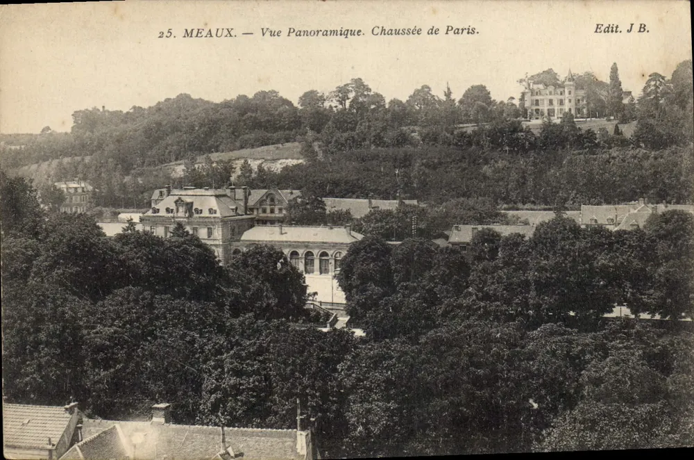 Meaux — Panoramablick. Straße nach Paris — Verlag J.B. - Vorderseite