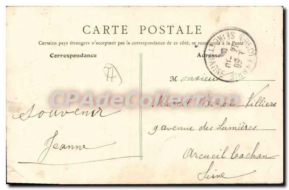 Crécy-en-Brie — Eine alte Turm — Grault, Verlag, Crécy - Rückseite