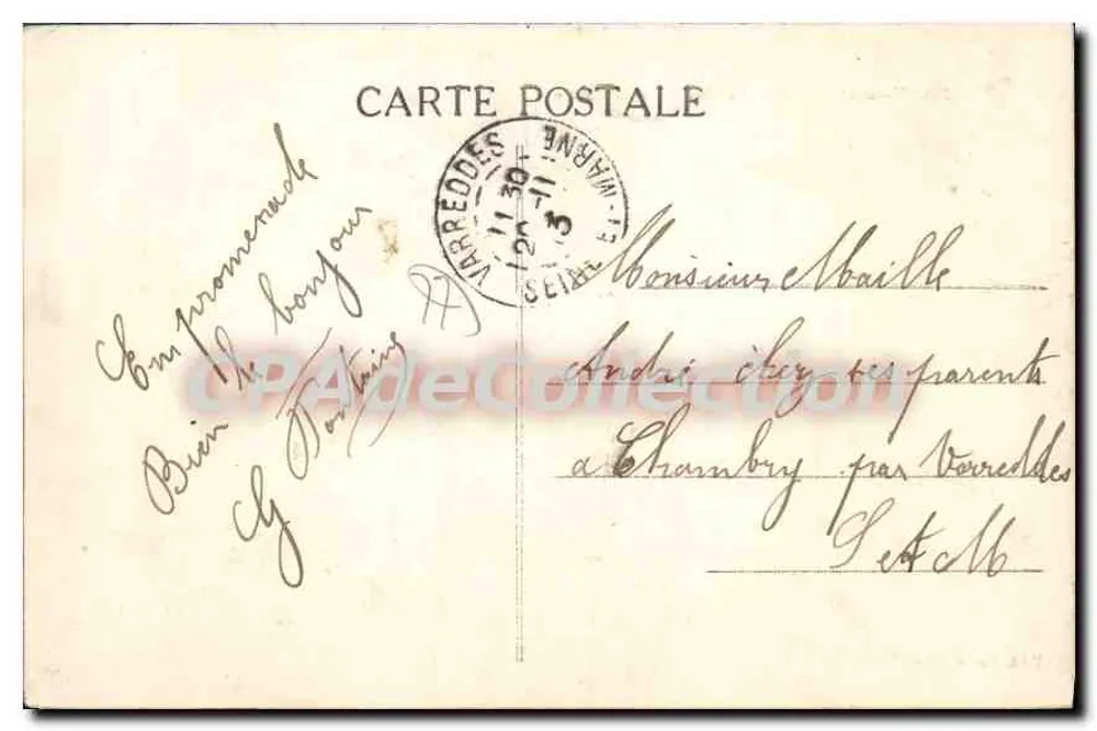 MARY-sur-MARNE — Die Ufer der Marne — Edit. Baron, Tabakgeschäft - Rückseite