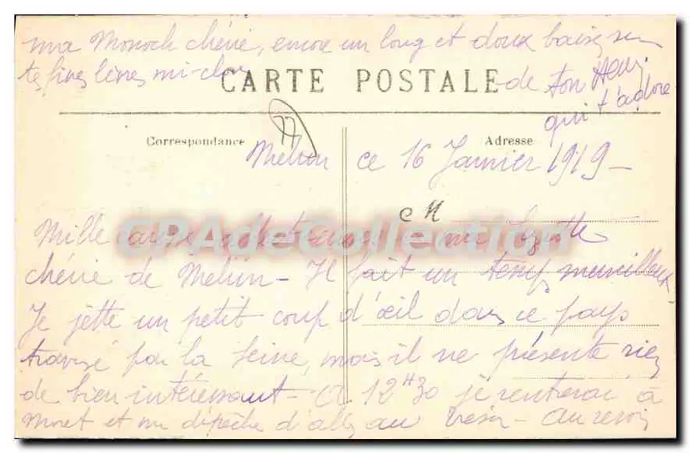 MELUN — O Ponte de Pedra — Foto Gabriel, E. Hubler, editor - Verso