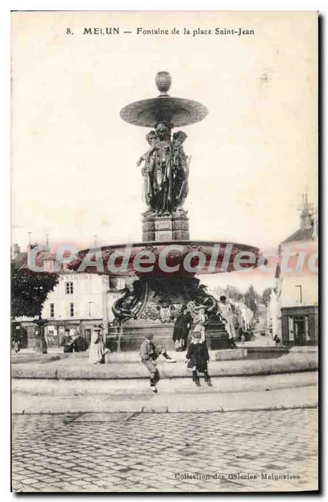 Melun — Fontaine de la place Saint-Jean — Collection des Galeries Melunaises, n°8 - Vorderseite