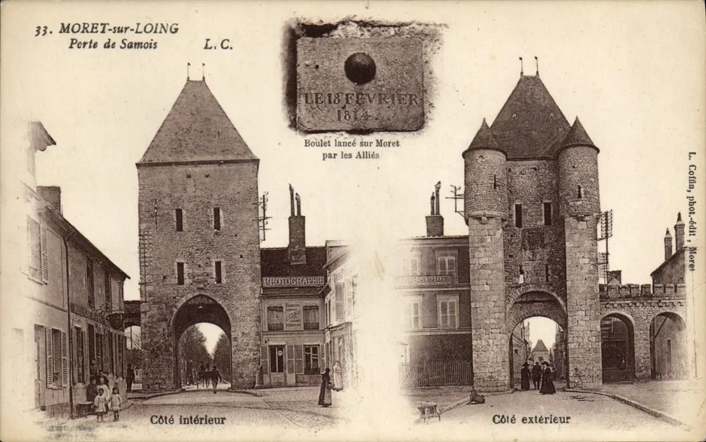Moret-sur-Loing — Porta de Samois — L. Colin, fot. ed. Moret - Frente