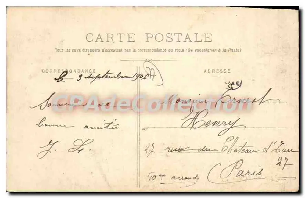 Seine-Port - Route de Croix-Fontaine — Thibault, Verlag Melan, n°180 - Rückseite
