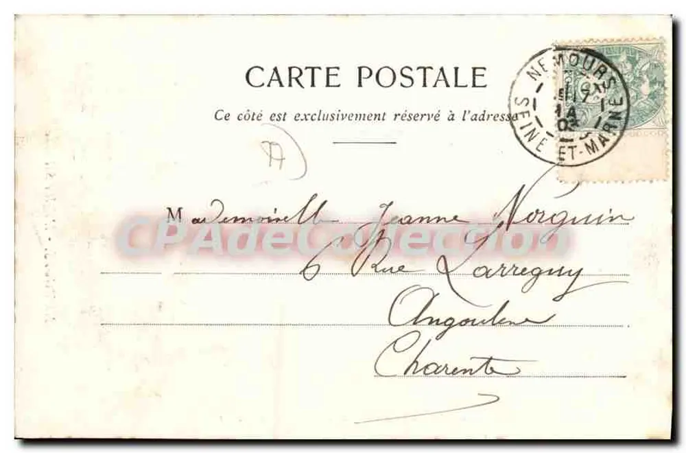 NEMOURS - A Igreja de São João — Livraria DAVOIGNEAU, 48 Rue de Paris, NEMOURS (S.-et-M.) - Verso