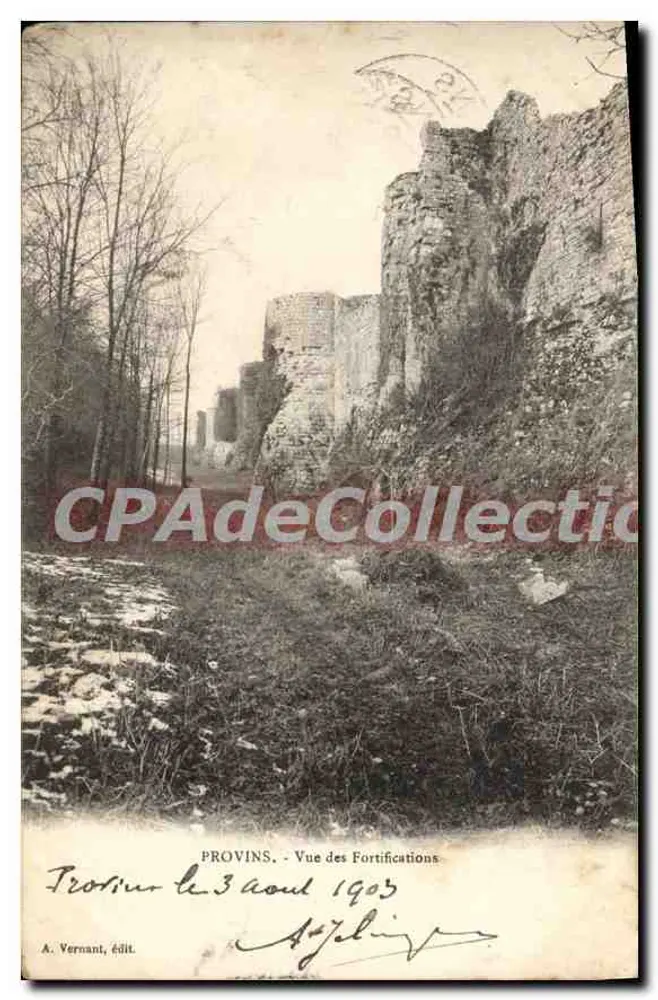 Provins — Vista das Fortificações — A. Vernant, editor - Frente
