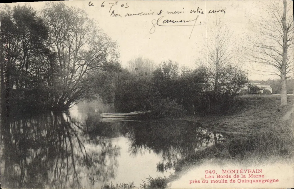 Montévrain — Die Ufer der Marne in der Nähe des Mühlen von Quinquangrogne — n° 949 - Vorderseite