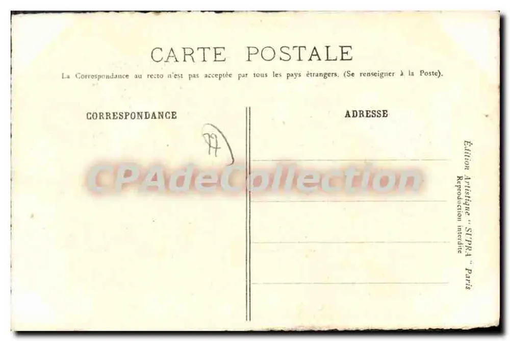 Château de Fontainebleau — La Porte Dauphine — Künstleredition STPRA Paris - Rückseite