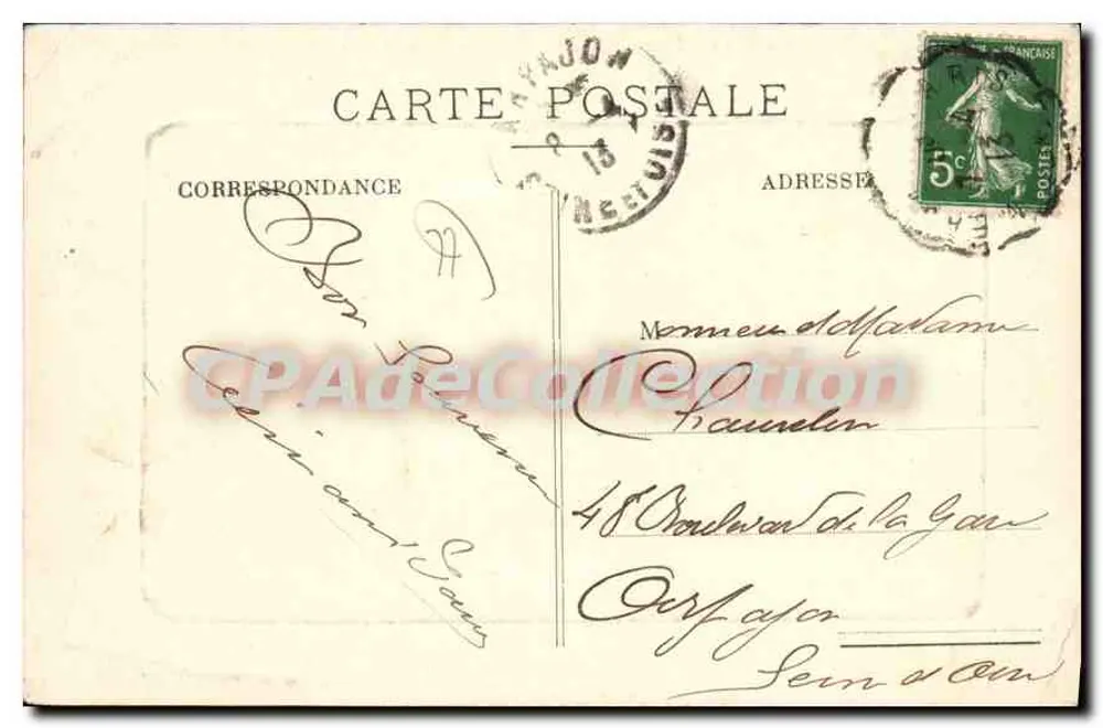 Lagny — Aspekt rzeki Marne — Kolekcja H. Gérard - Rewers