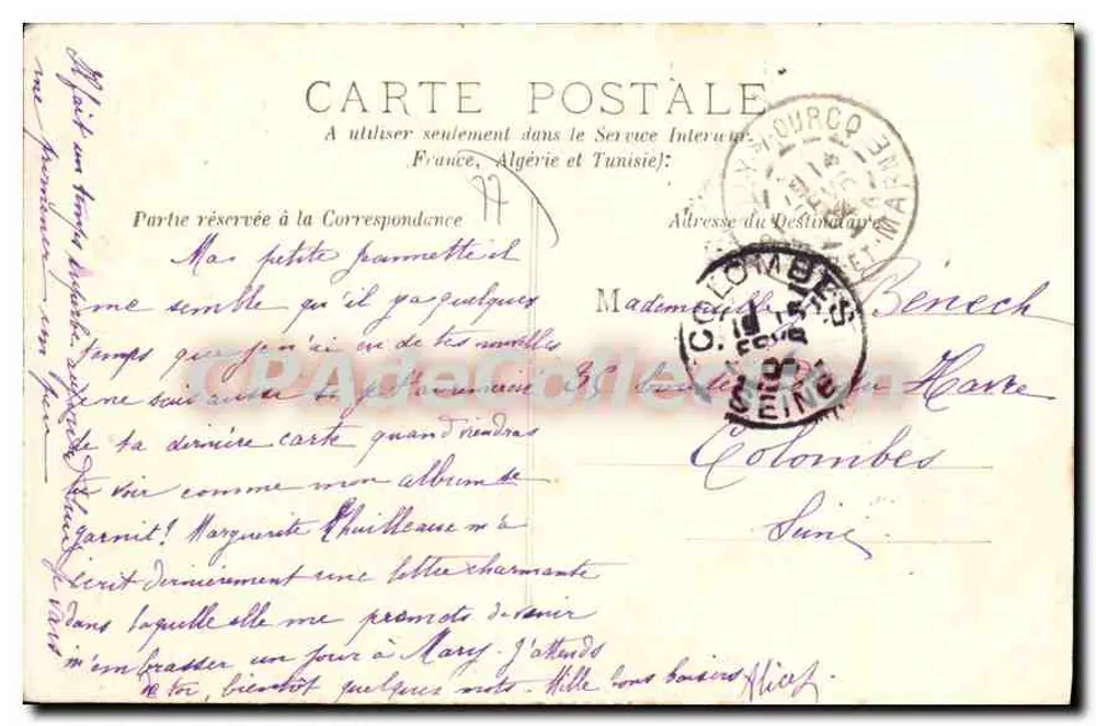Mary-sur-Marne — O Calvário — editor desconhecido, n° de série não visível - Verso