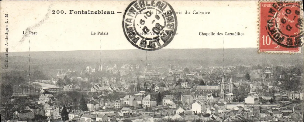 Fontainebleau — Panorama der Stadt vom Calvaire — Künstlerische Sammlung L. M. - Vorderseite