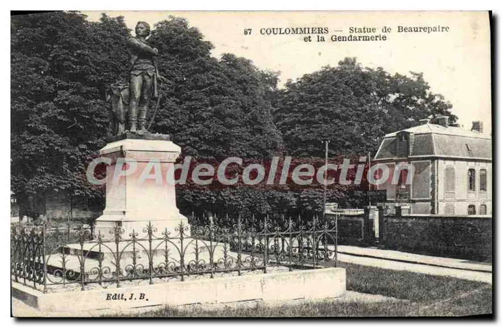 Coulommiers — Statue von Beaurepaire und die Gendarmerie — Verlag J.B. - Vorderseite