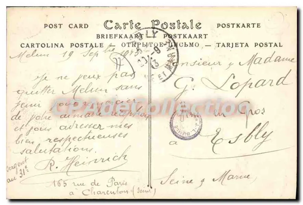 Melun — Infanterie-Kaserne, Viertel Augerouil — ND Phot. - Rückseite
