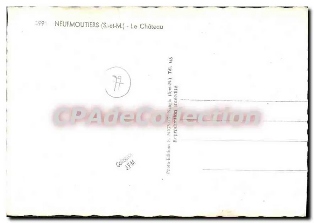 Neufmoutiers (S.-et-M.) — O Castelo — Edição E. Mignon, n°3991 - Verso
