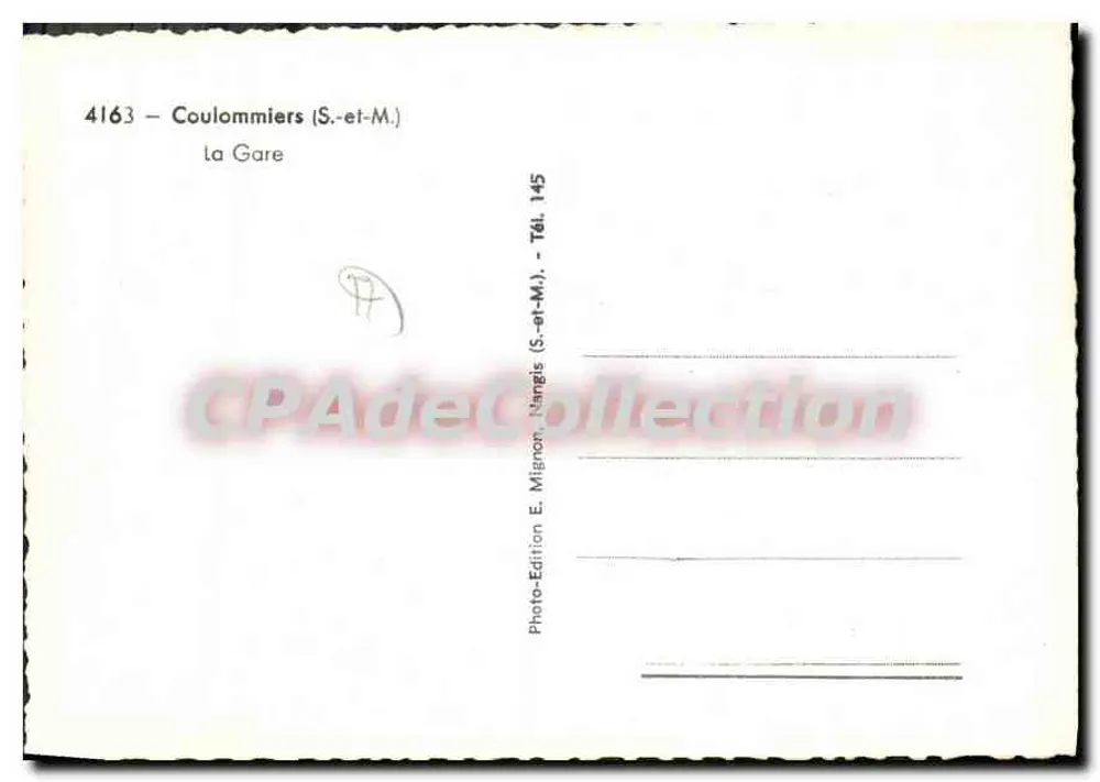 Coulommiers (S.-et-M.) — a Estação — Edição E. Mignon - Verso