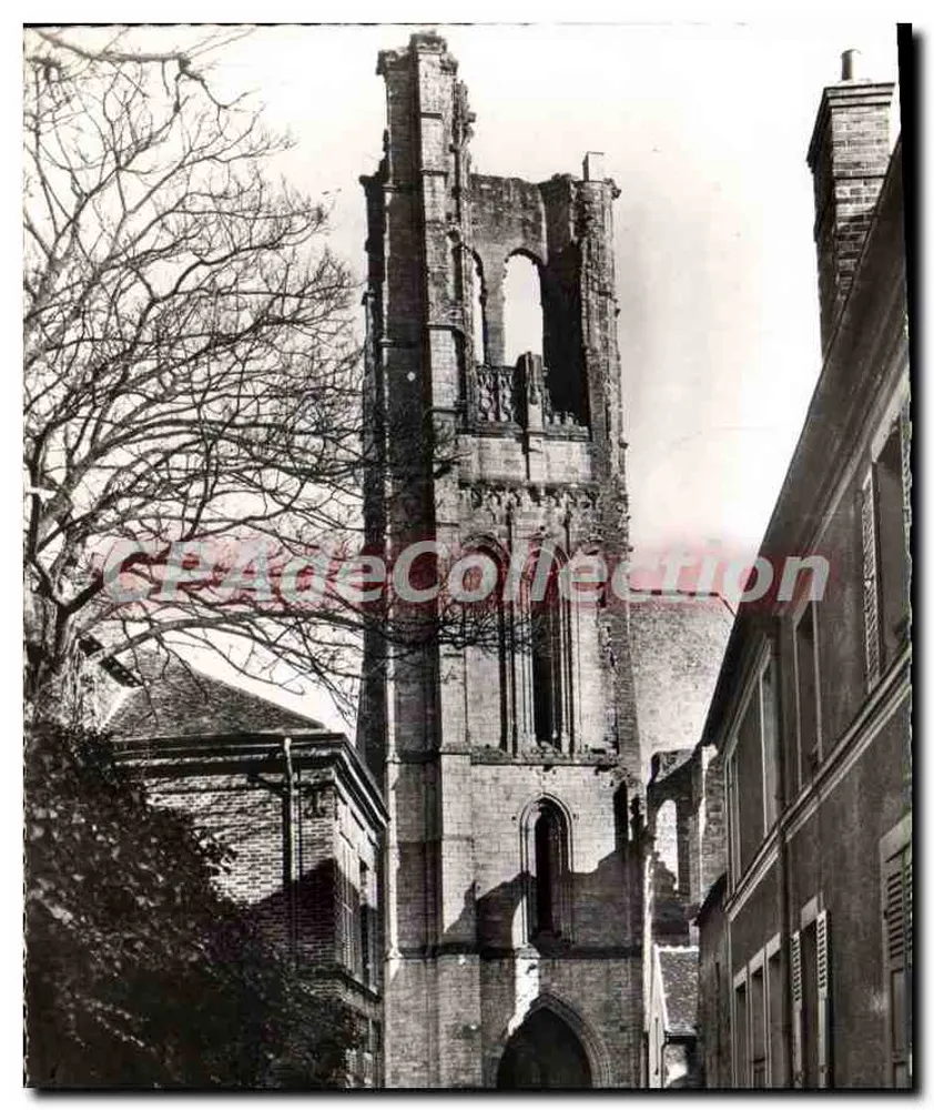 Turm der Kirche Saint-Mathurin — Larchant (S.-et-M.) — Vintage Postcard/Antike Ansichtskarte - Vorderseite