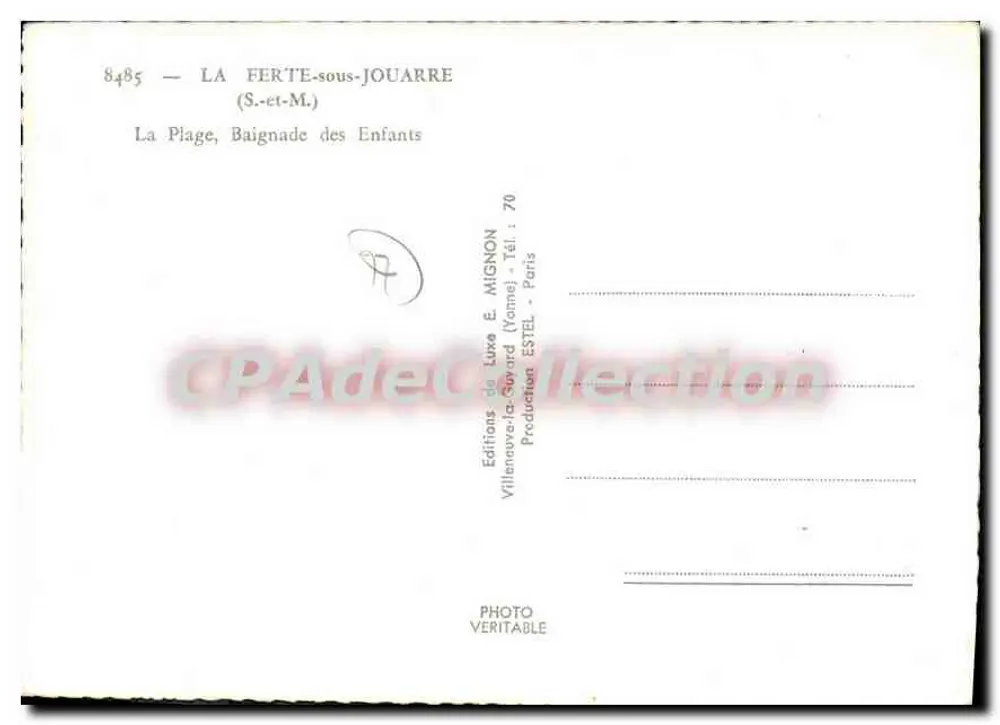 La Ferté-sous-Jouarre — Kinderbaden — Editions E. Mignon - Rückseite