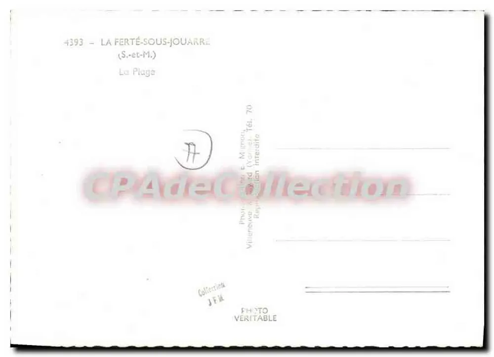 Der Strand in La Ferté-sous-Jouarre — Verlag E. Mignony, n°4393 - Rückseite