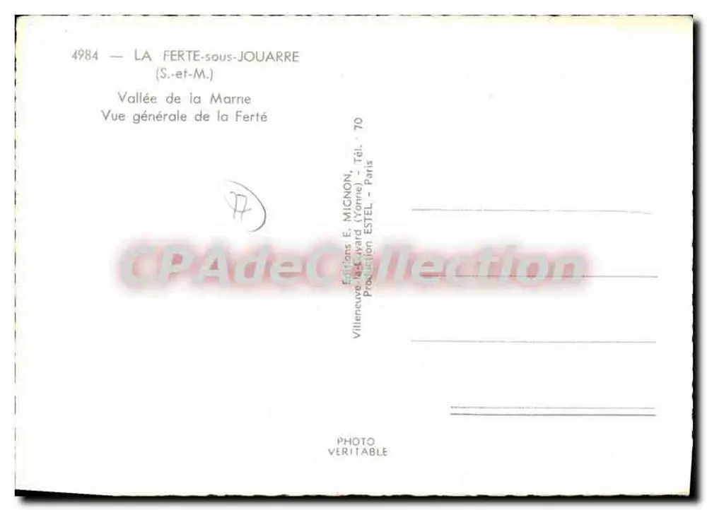 La Ferté-sous-Jouarre — Tal der Marne — Éditions E. Mignon - Rückseite