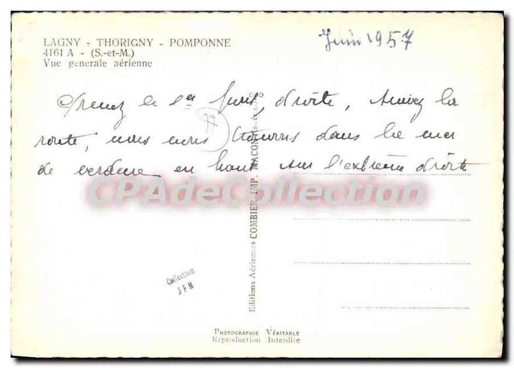 Lagny-sur-Marne — Allgemeine Luftansicht — Éditions Aériennes Combier - Rückseite