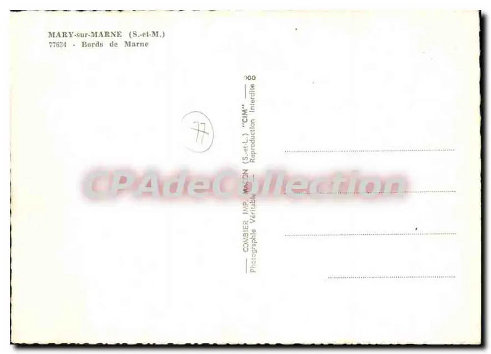 Mary-sur-Marne — Margens da Marne — Conibiers 'CIM' - Verso