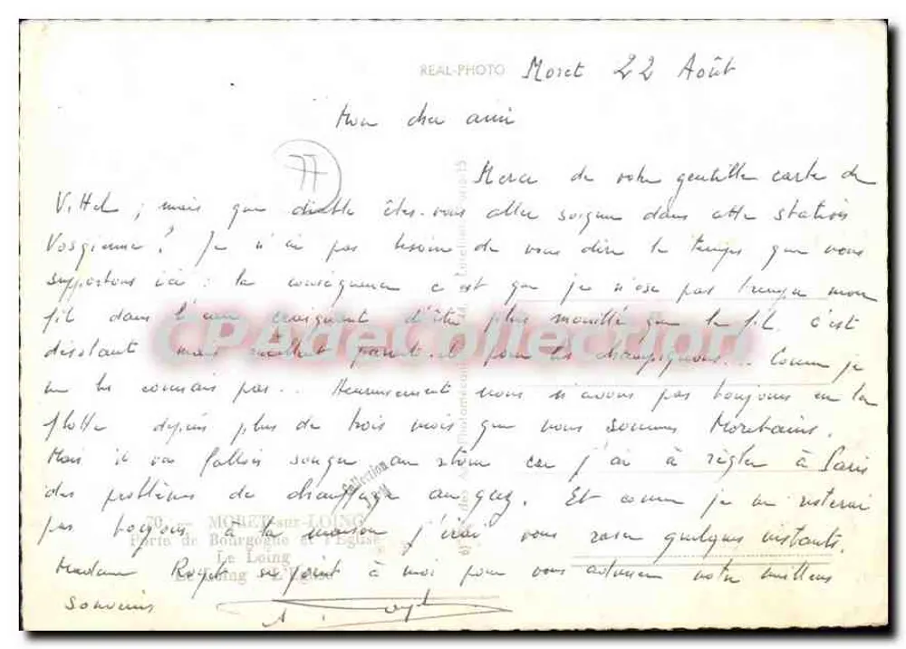 Mozet-suz-Loing — widok panoramiczny — REAL-PHOTO - Rewers