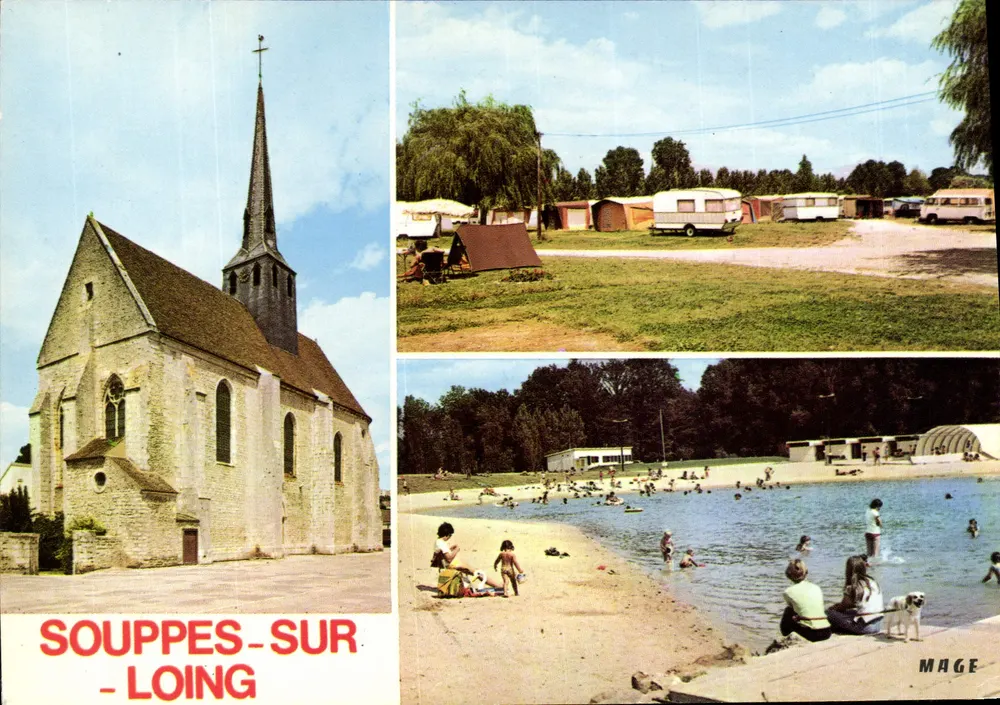 Souppes-sur-Loing — Kirche, Campingplatz und Strand — Éditions MAGE - Vorderseite