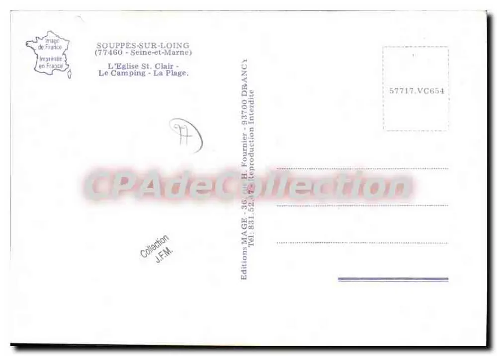 Souppes-sur-Loing — Kirche, Campingplatz und Strand — Éditions MAGE - Rückseite