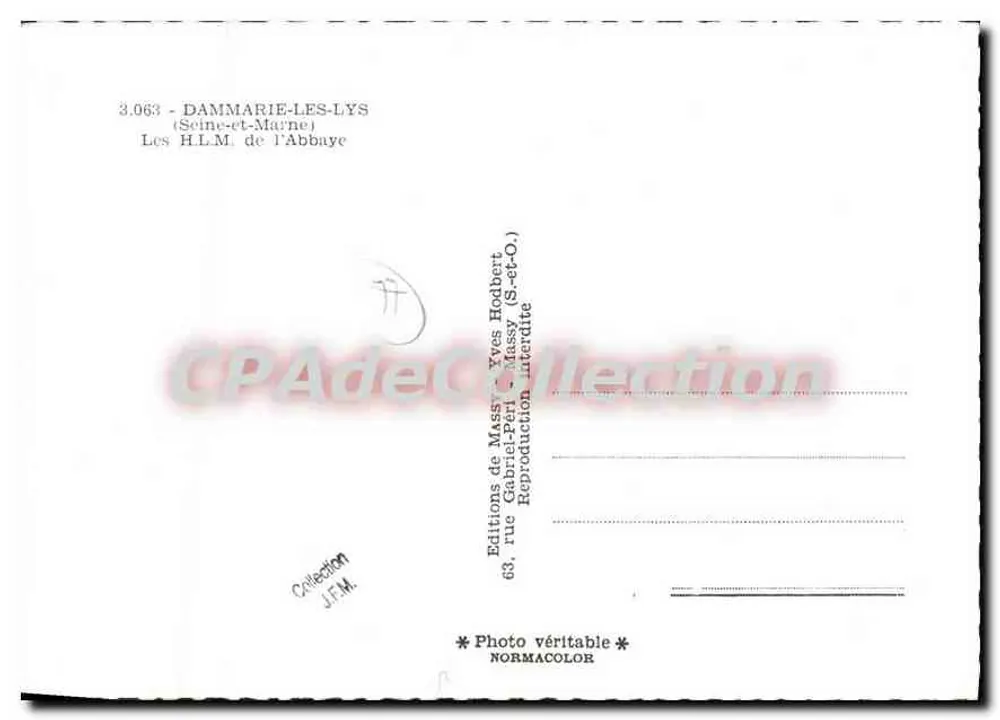 Dammarié-les-Lys — Die HLM-Gebäude der Abtei — Éditions de Massy - Rückseite