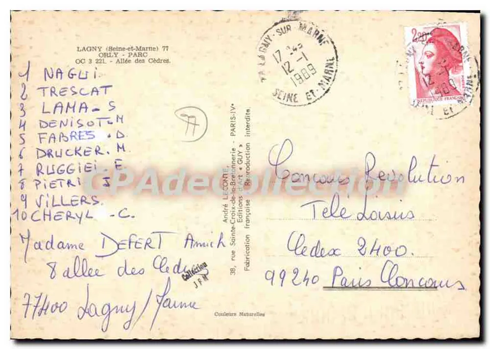 Wohngebäude — Lagny-sur-Marne — Verlag André Leconte, Seriennummer 38 - Rückseite