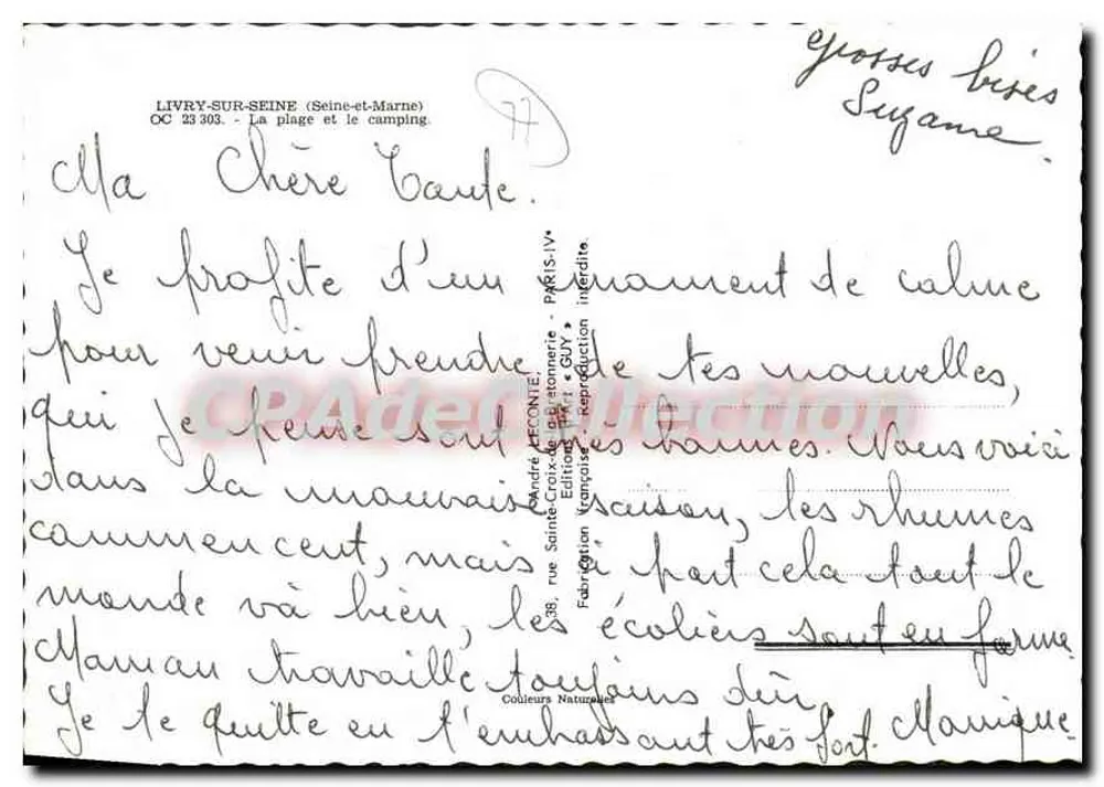 Livry-sur-Seine — Camping und Strand — Éditions Françaises - Rückseite