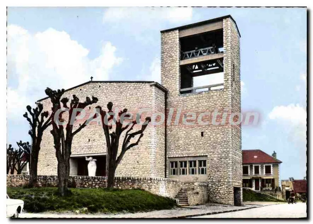 Iglesia de Tournan-en-Brie — vista del edificio con su campanario — Tarjeta postal antigua de Collection - Anverso