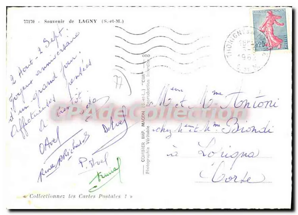 Lagny (S.&M.) — Lembrete — Combier (S.E.L.) - Verso