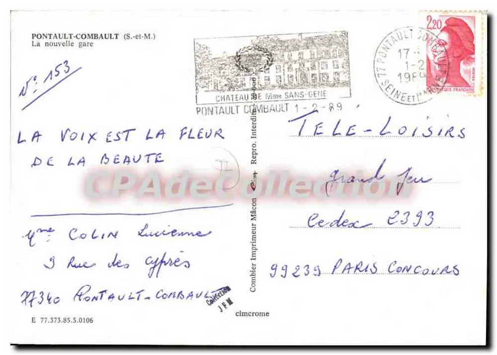 Stazione di Pontault-Combault — WCF — Editore Cim - Verso