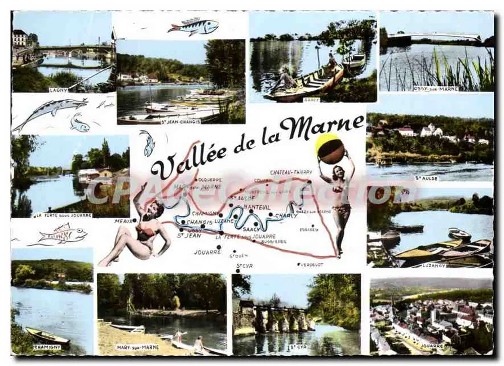 Tal der Marne — Collage von Landschaften und Orten — Combier (S.-et-L.) - Vorderseite