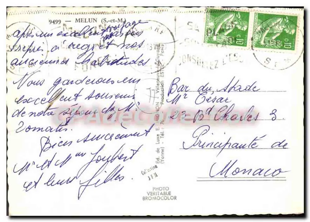 Melun — Vista panorâmica — CPAdeCollection - Verso