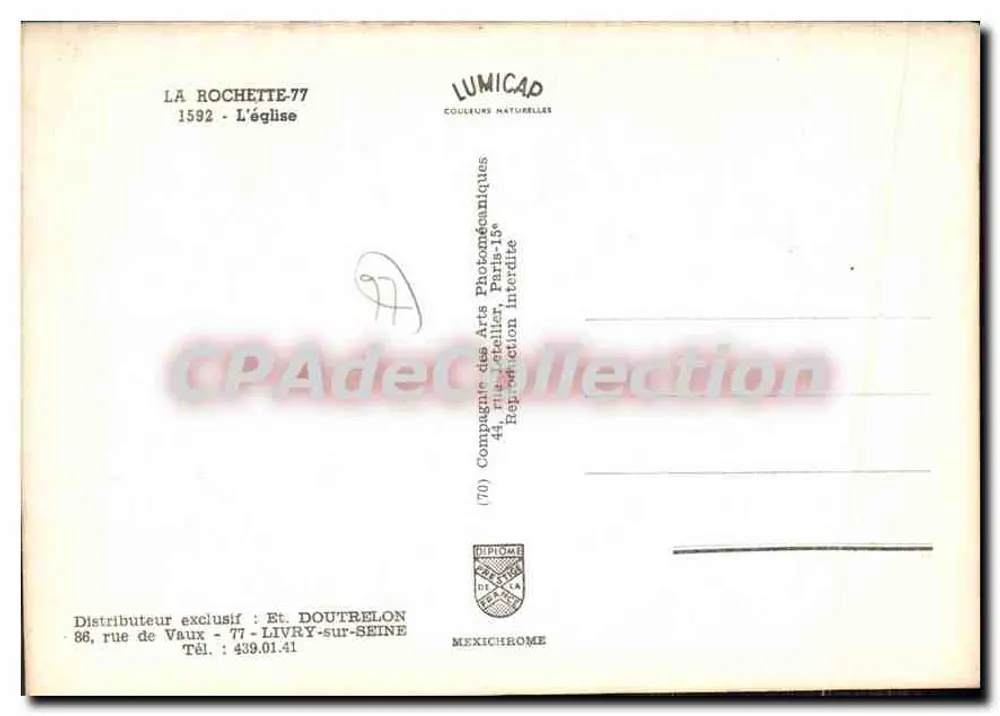 La Rochette-77 — A Igreja — Lumicap - Verso