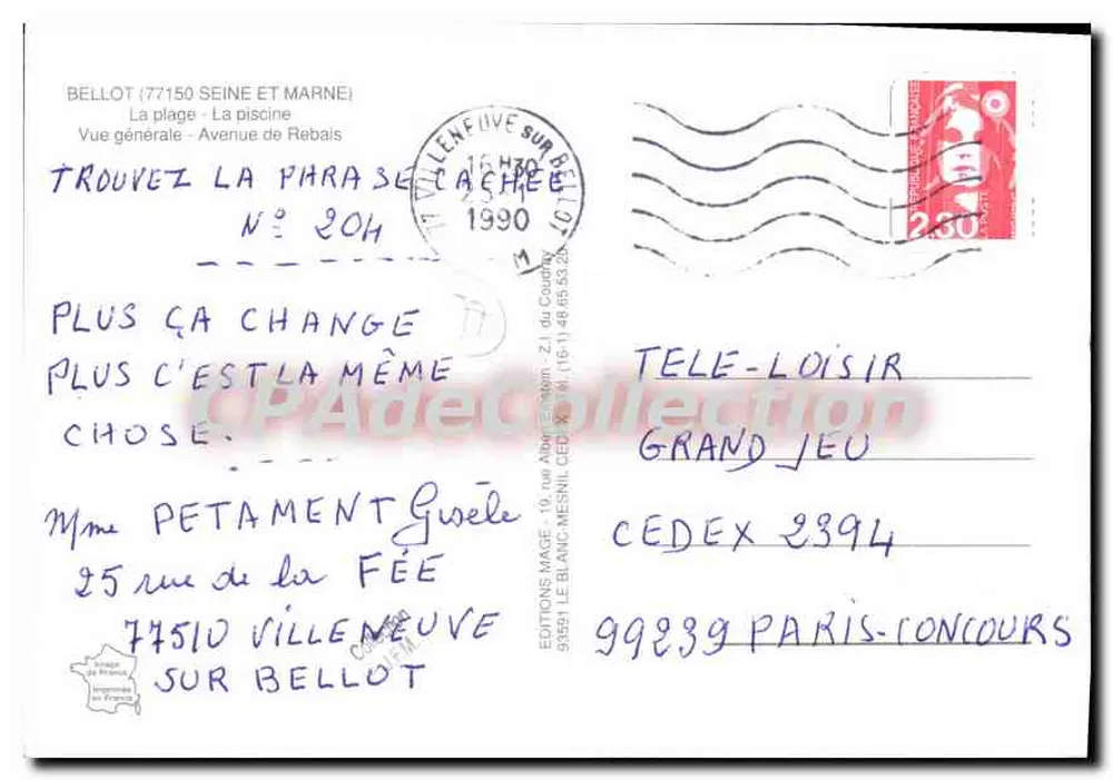 Bellot — Lembrete de Bellot — Edições Le Blanc-Mesnil - Verso