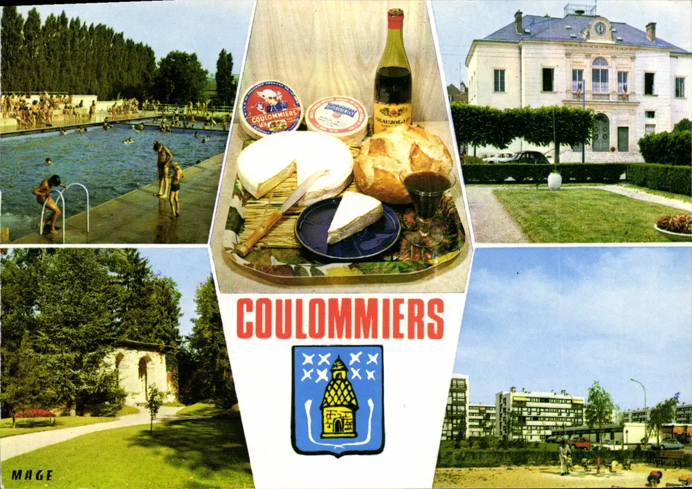 Coulommiers — piscina, formaggio, municipio e parco — editore MAGE, n° 14 - Recto