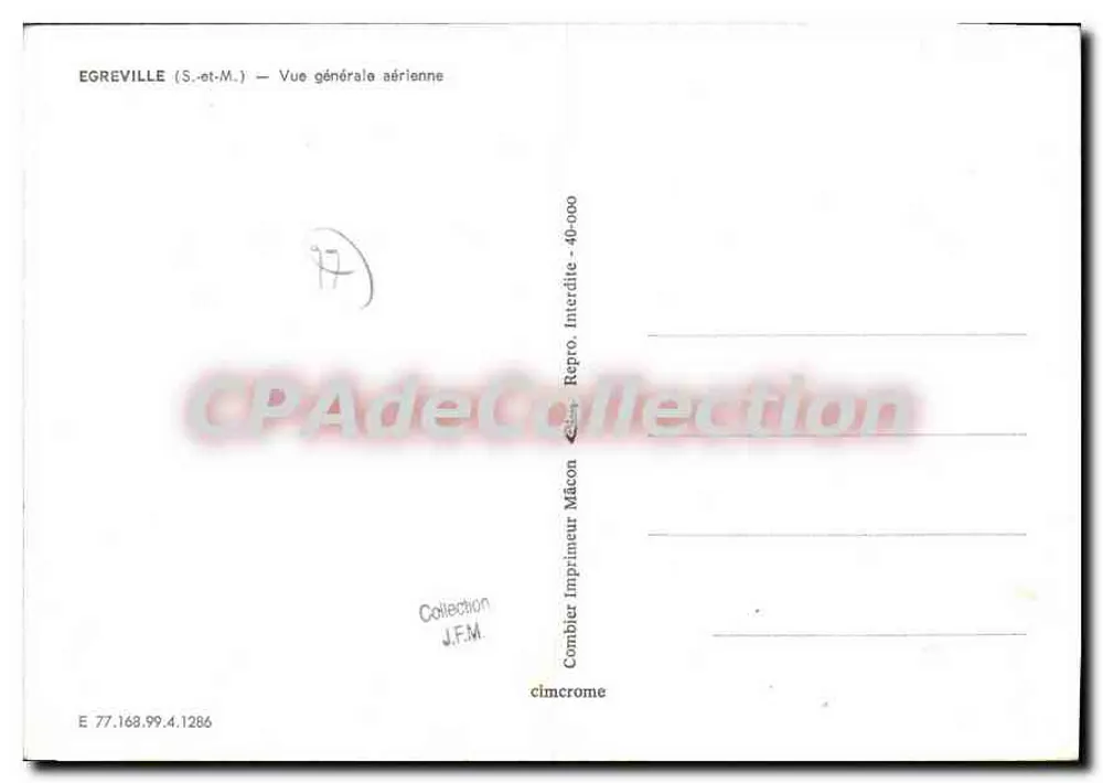 Egreville (S.-et-M.) — Allgemeine Luftaufnahme — Cimy - Rückseite
