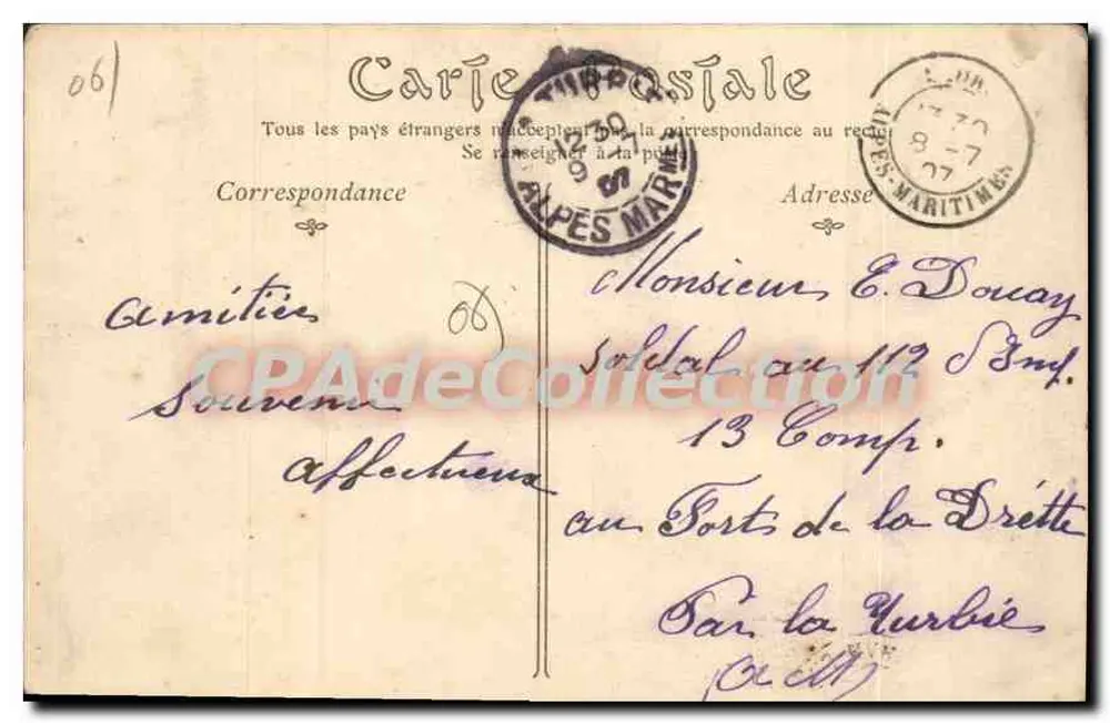 Saorge — algemene uitzicht (hoogte: 557 m) — ALPES-MARITIMES, ND PL 98 - Achterkant