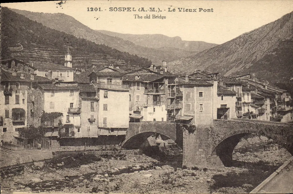Sospel (A.M.) — A Ponte Velha — Edição Grilleta, n°1201 - Frente
