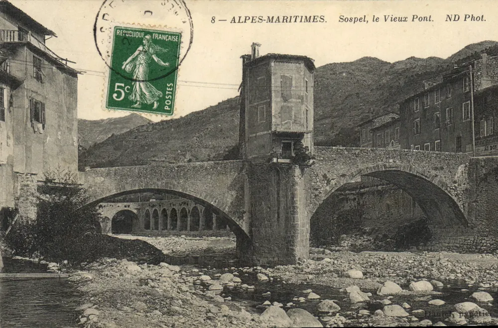 Sospel, der alte Brücke — Alpes-Maritimes — ND Fotografie - Vorderseite