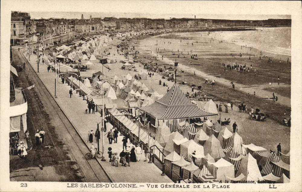 Les Sables-d'Olonne — Vista generale della spiaggia — A la Providence, Ed. LL - Recto